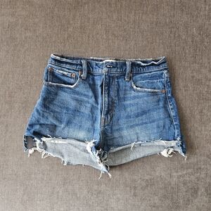 Abercrombie & Fitch Distressed Blue Jean Shorts